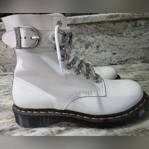Dr. Martens Women's 1460 Pascal Chain White Leather Boots
